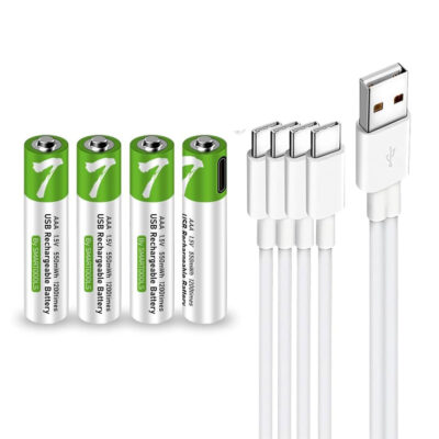 4 Batterie Rechargeable USB Průmyls AAA
